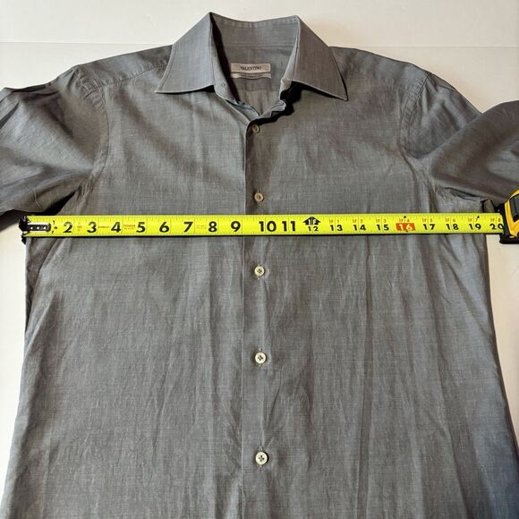 Valentino Tailored Fit Blue Button Up Shirt Men's Size 38-15 Medium Work Casual - Picture 5 of 10